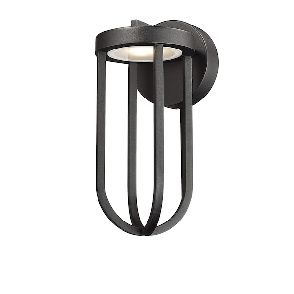 Z-Lite Leland Outdoor Wall, 1-Light, 5.5 In.W x 7 In.L x 12.5 In.H, Sand Black/Sand Blast 5005S-BK-LED - main